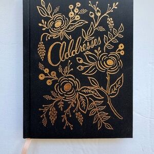 Rifle Paper Co. Black and Gold Floral Address Book - brand new